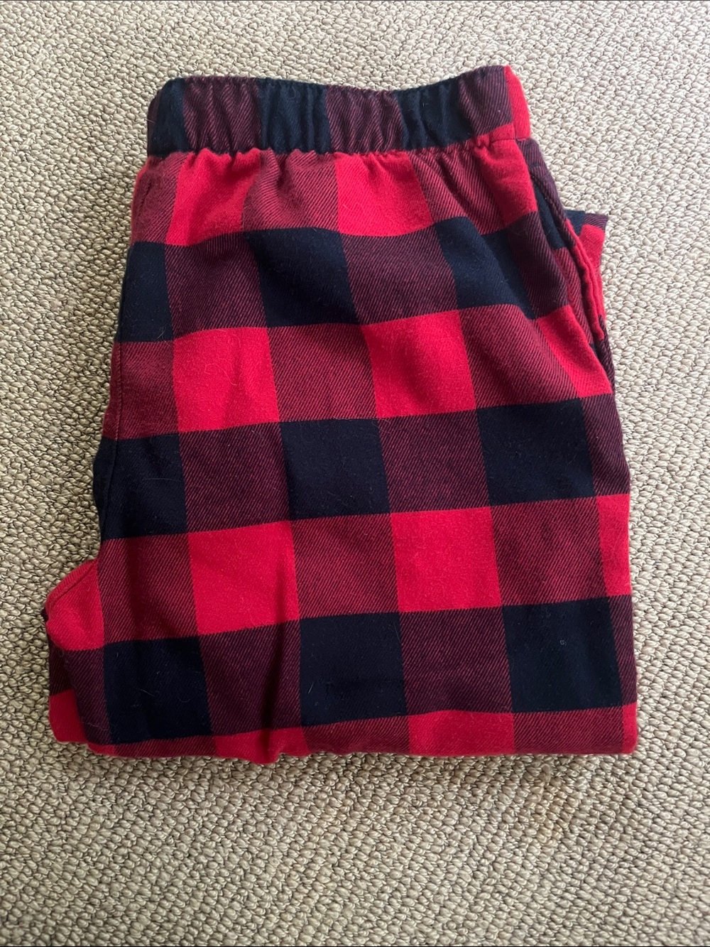 Lands' End Red and Black Buffalo Plaid Pajama bottoms